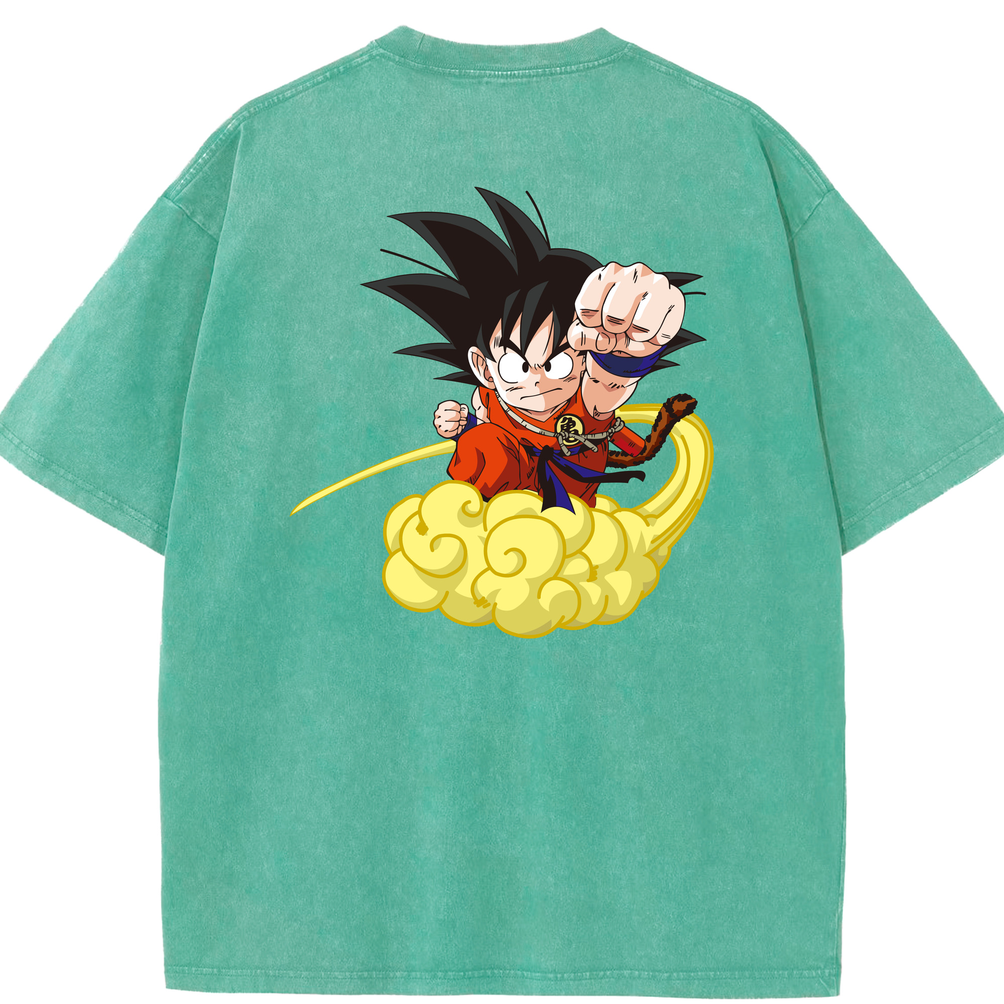 （画像用） ドラゴンボール 孫悟空（そん ごくう）Son Goku カカロット DRAGON BALL Kakarotto 綿100% ヴィンテージ風 半袖Tシャツ（背面プリント）